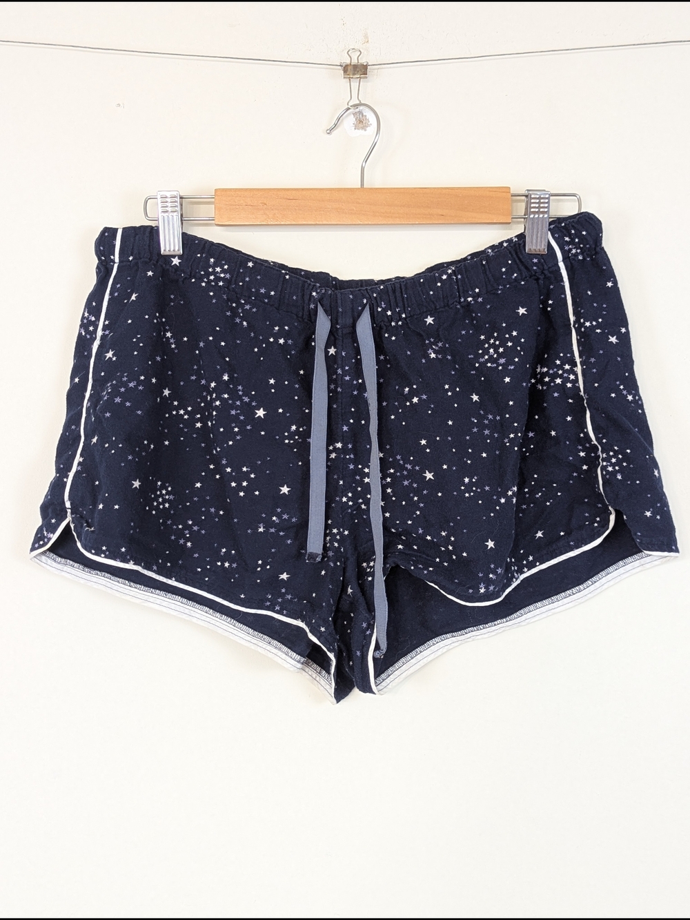 LOFT Navy Star-Print Sleep Shorts with Elastic Waist